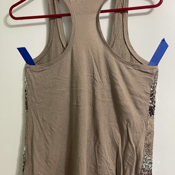 Express Sequin Razor Back Tank Top - Picture 3 of 4